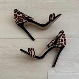 Leopard Print Black Stiletto Heels